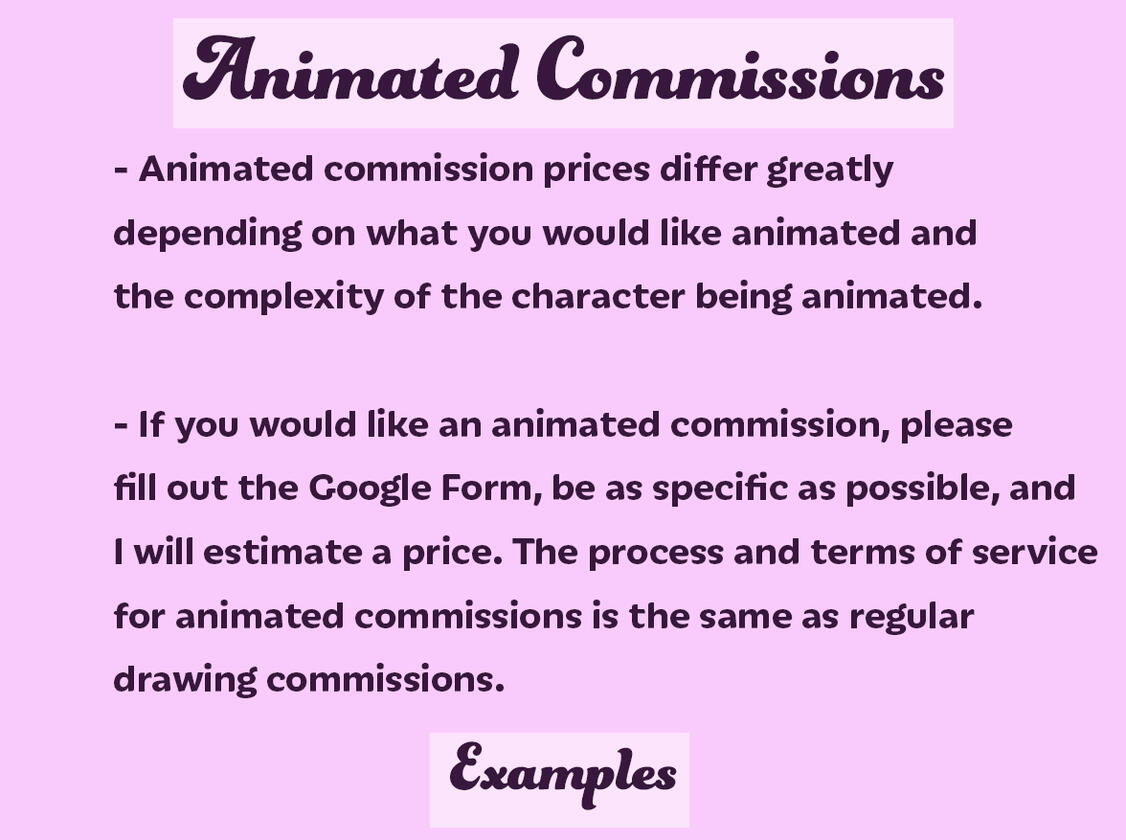 Animated Commissions